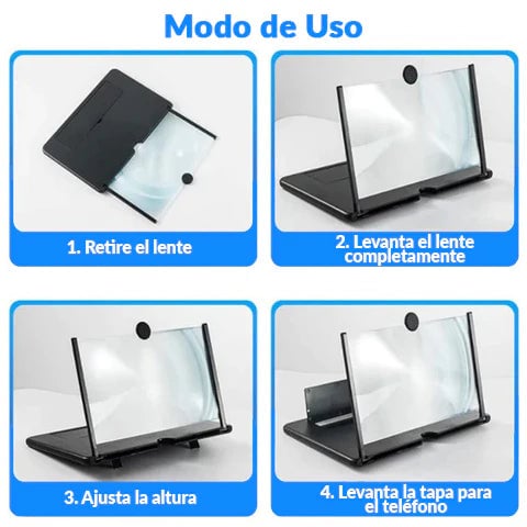 AMPLIFICADOR DE PANTALLA 3D PARA CELULAR + ENVÍO GRATIS 🚚 Transforma tu telefono en una tablet o cine portatil