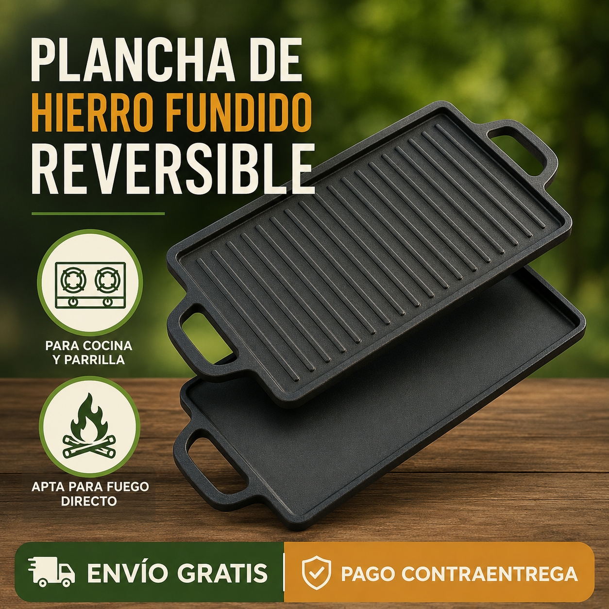 ULTIMAS UNIDADES - 🍖PARRILLA DE HIERRO FUNDIDO🥩 + ENVÍO GRATIS 🎁